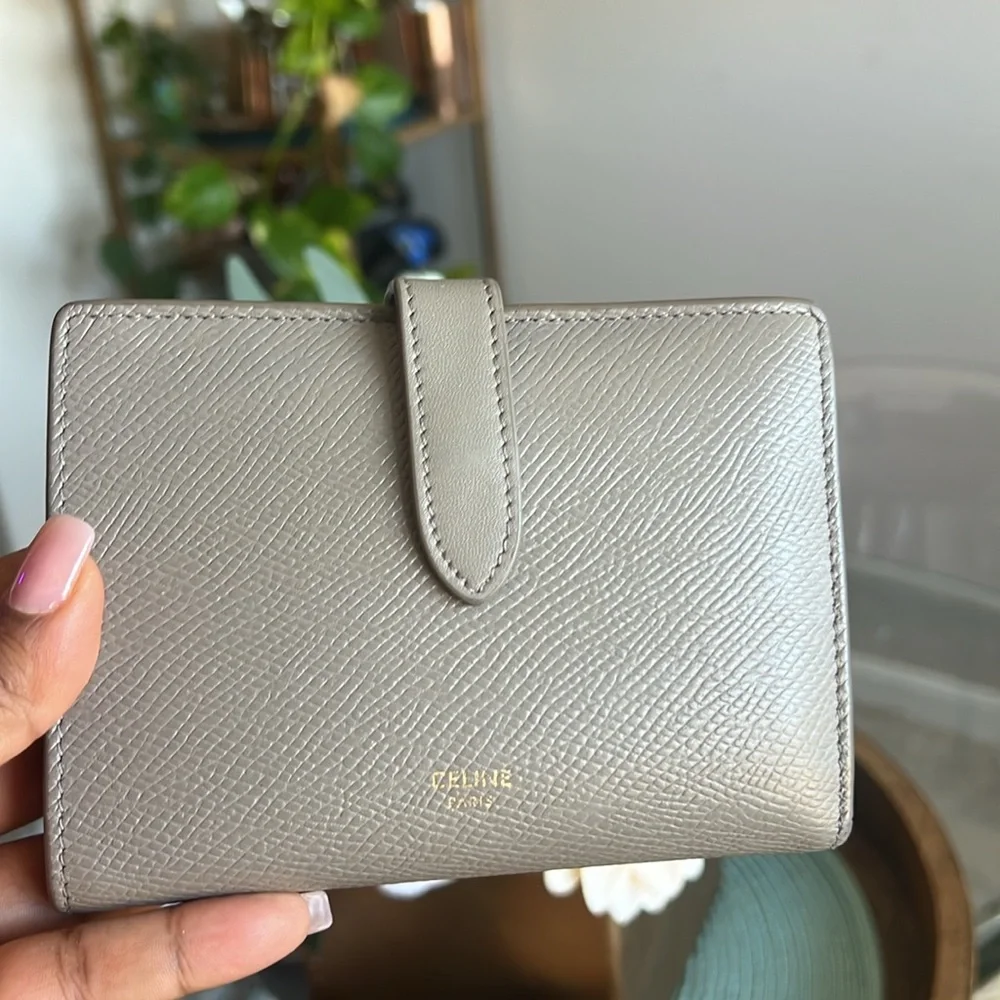 Authentic Celine wallet grey leather